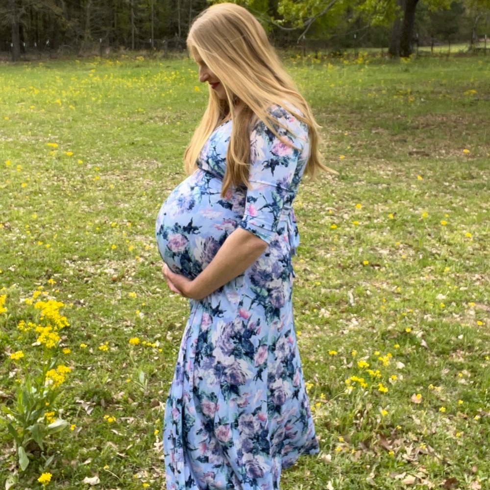 Pink blush floral maxi